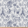 Printed Half Panama BAGUETTE White / Blue